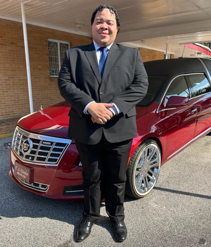 Evan Warden during funeral-home work